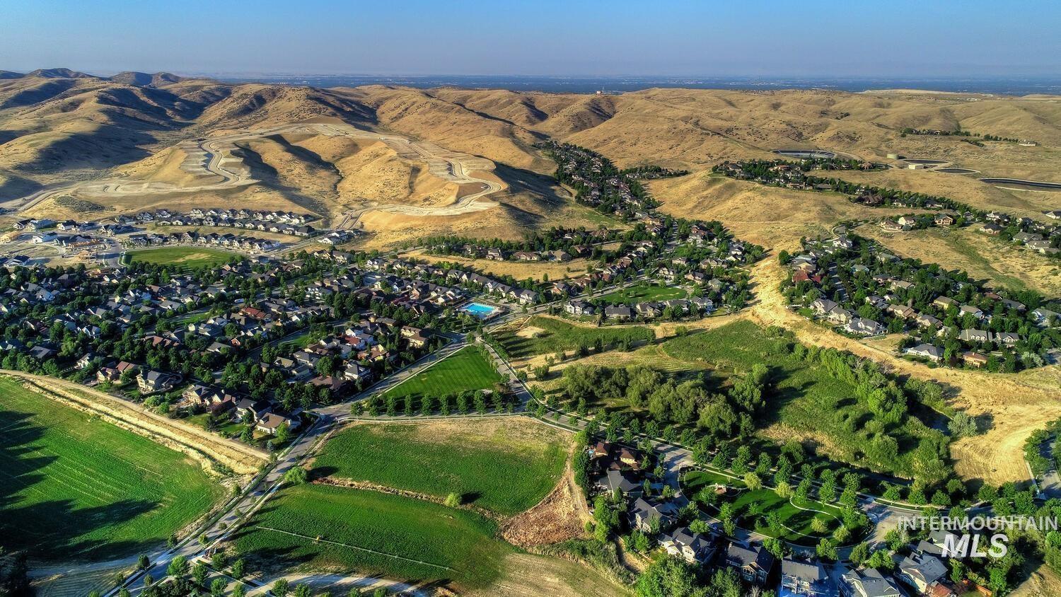 Aerial overview of property's location with rural landscape