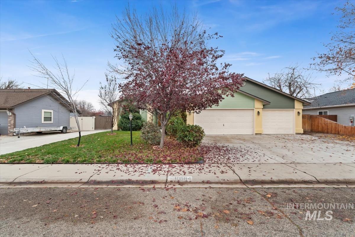 View of front facade with driveway and an attached garage