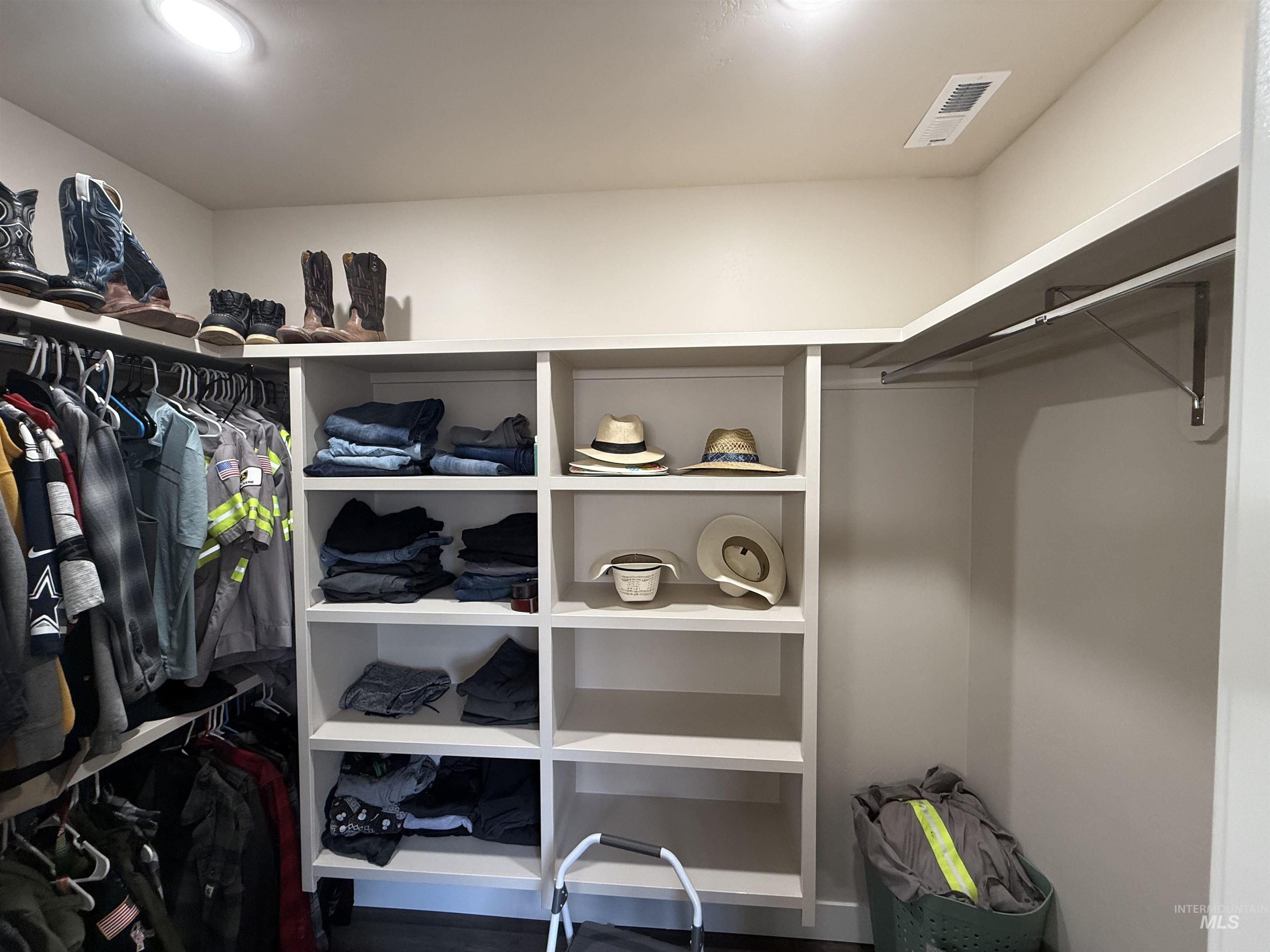 View of walk in closet