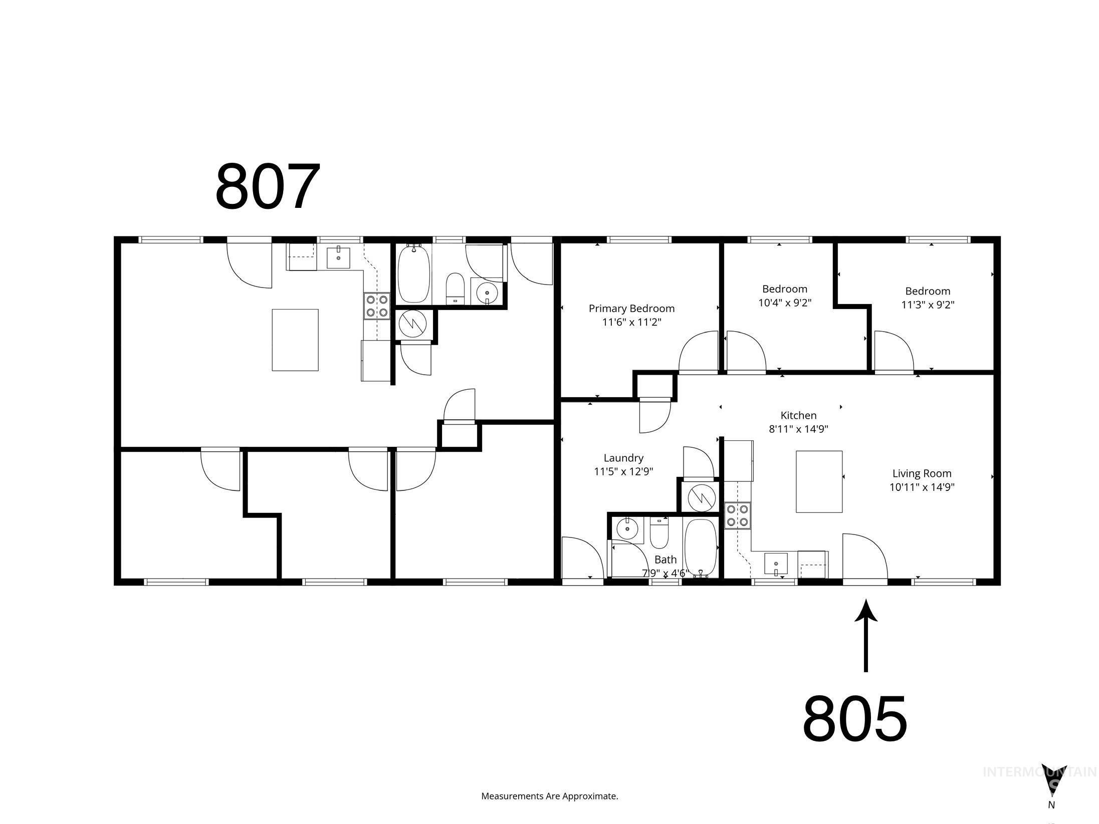 805 Vacant, Unit 807 occupied DO NOT DISTURB