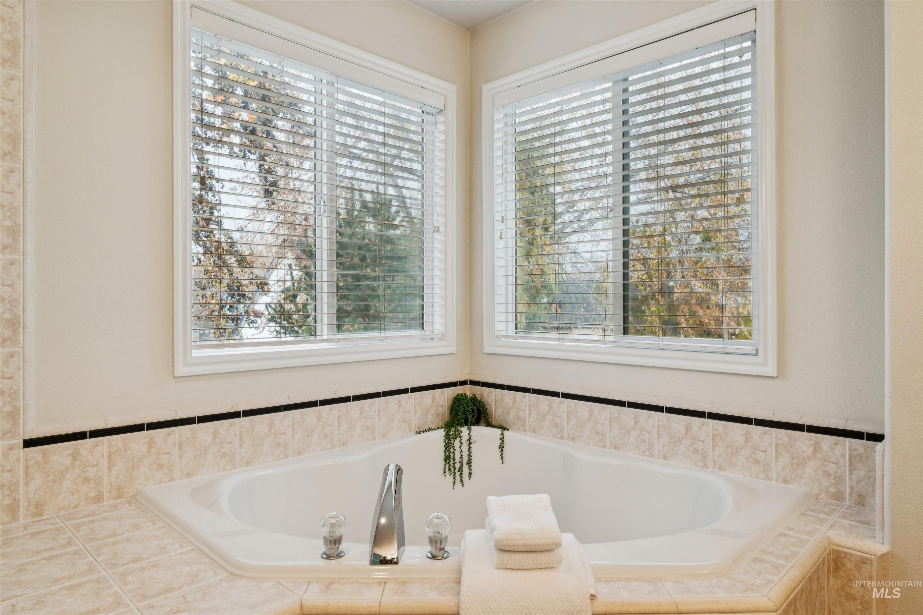 Bathroom with a garden tub