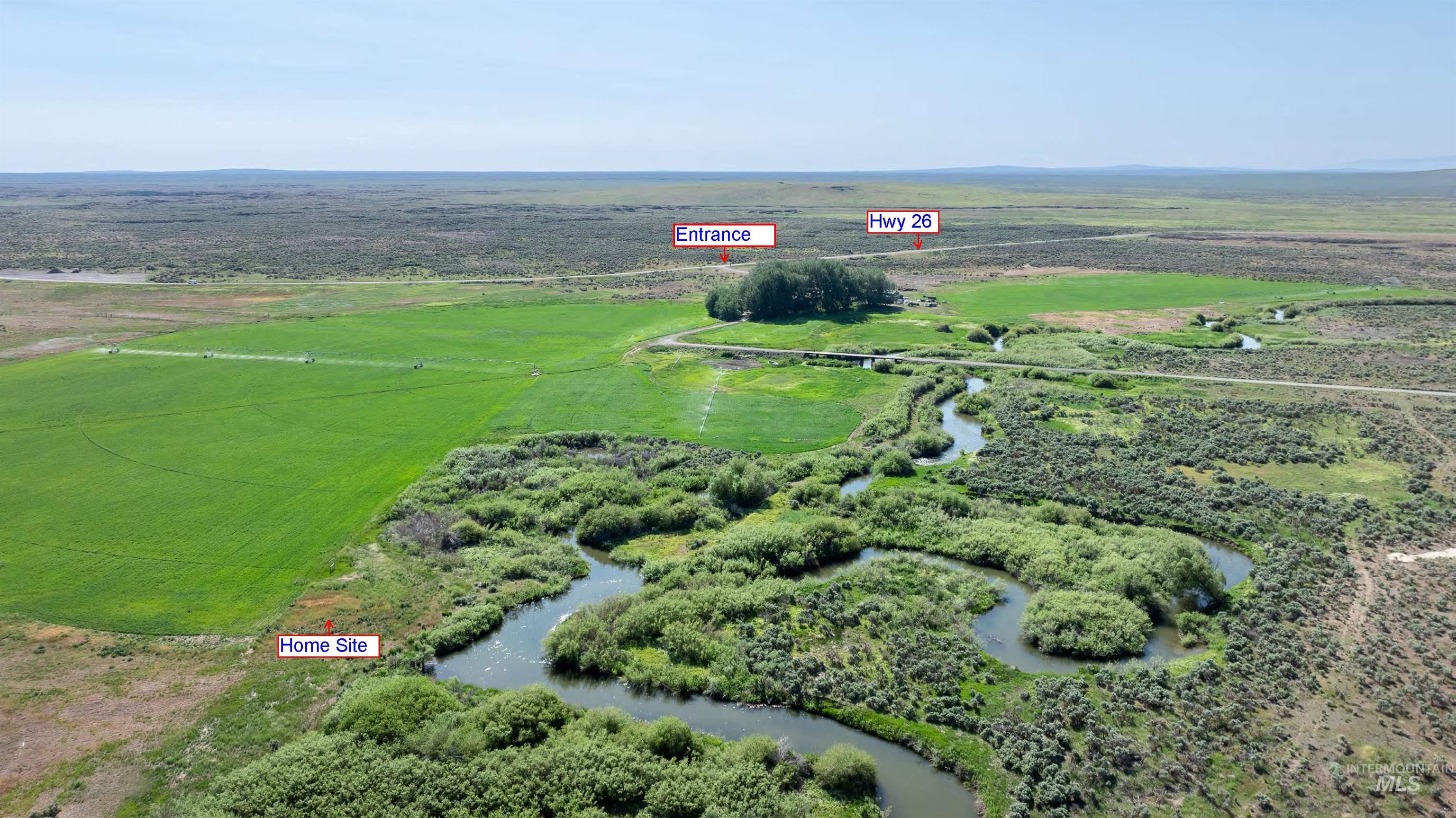 Aerial view of sparsely populated area