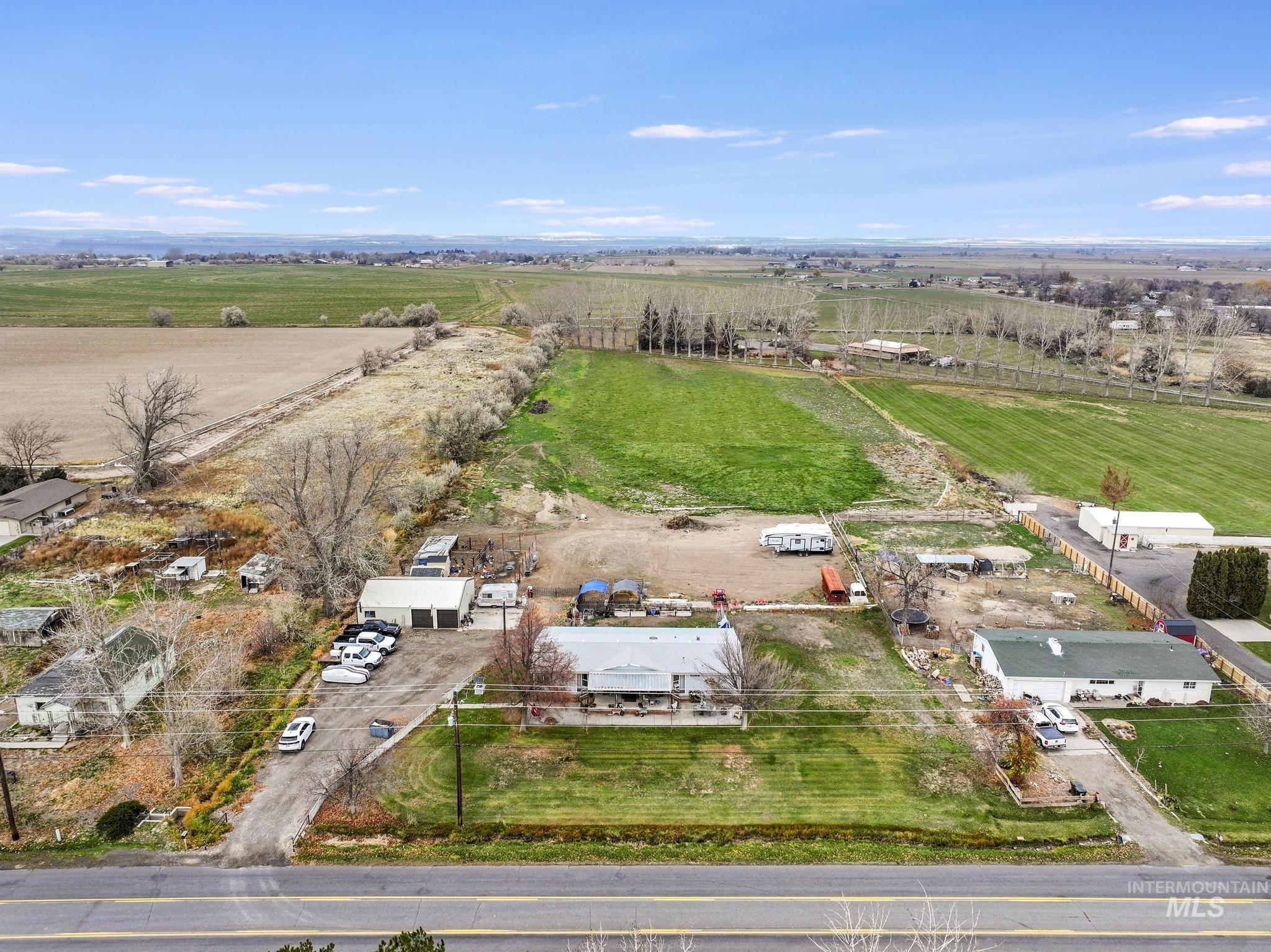 Aerial view of sparsely populated area