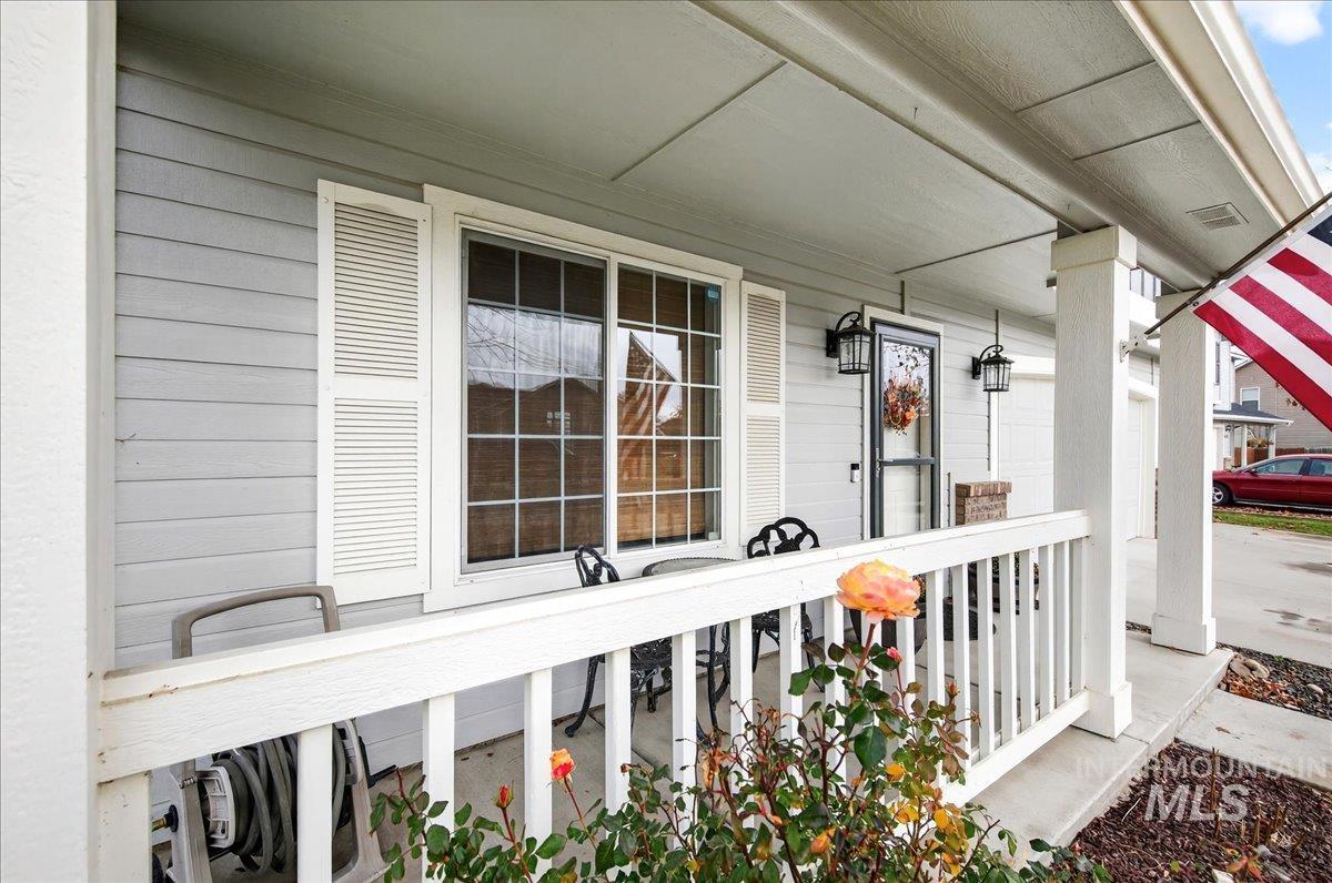 View of covered porch