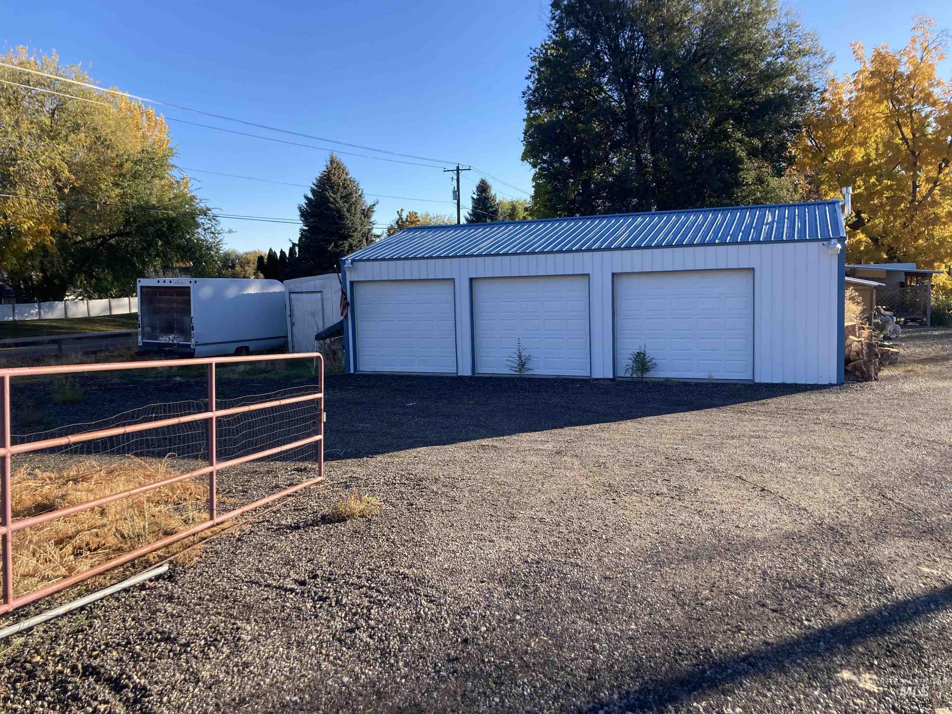 View of detached garage