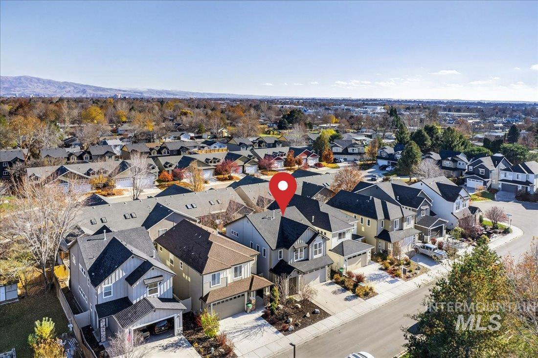Aerial view of residential area