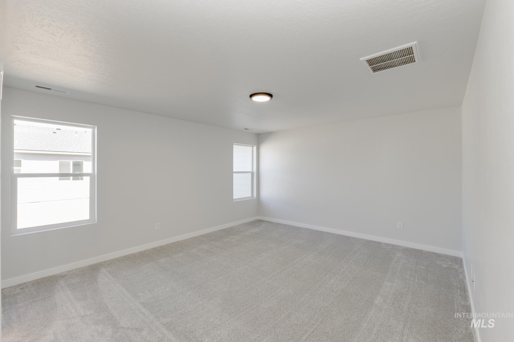 Unfurnished room with light carpet