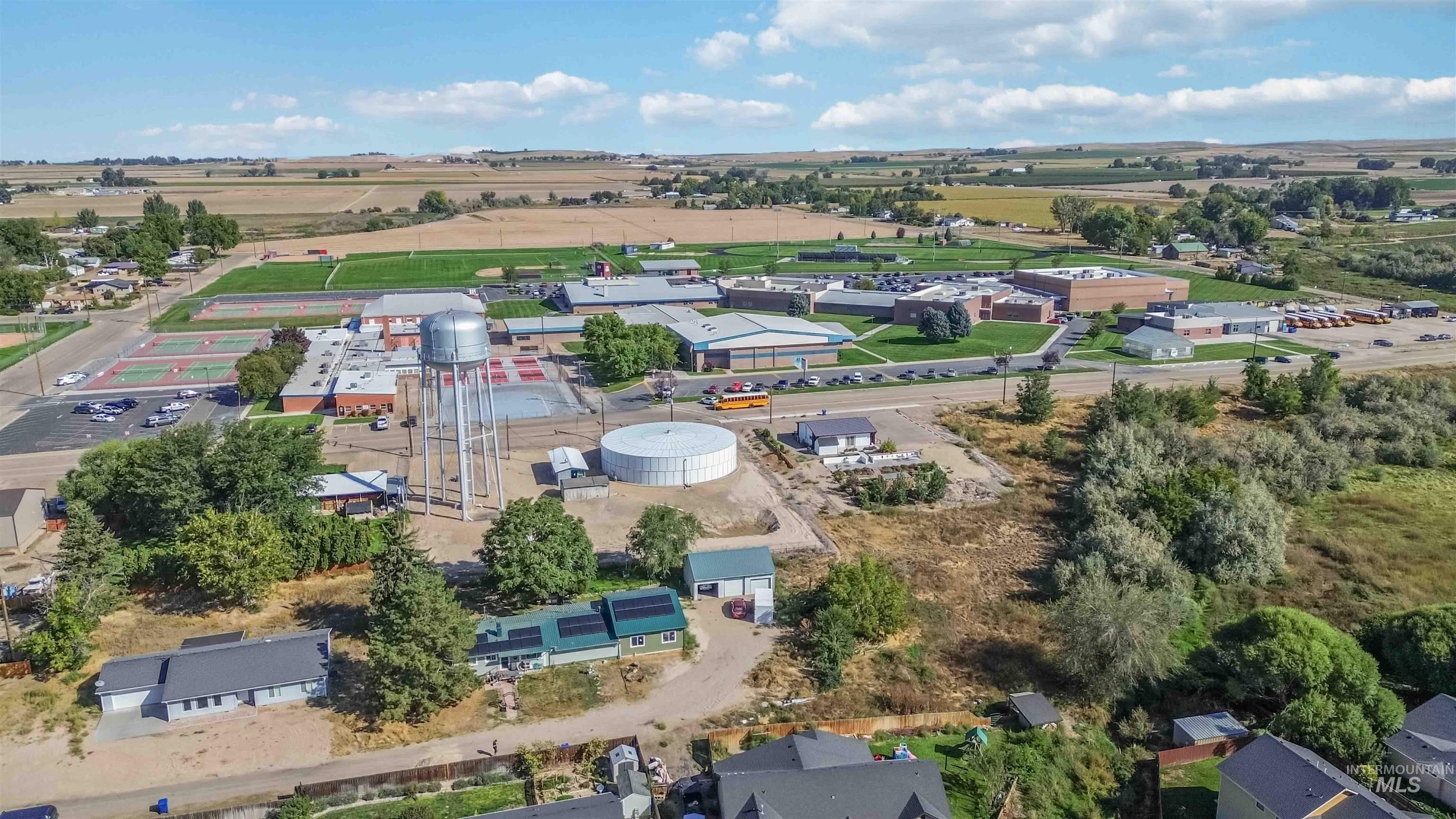 Aerial view of an industrial area