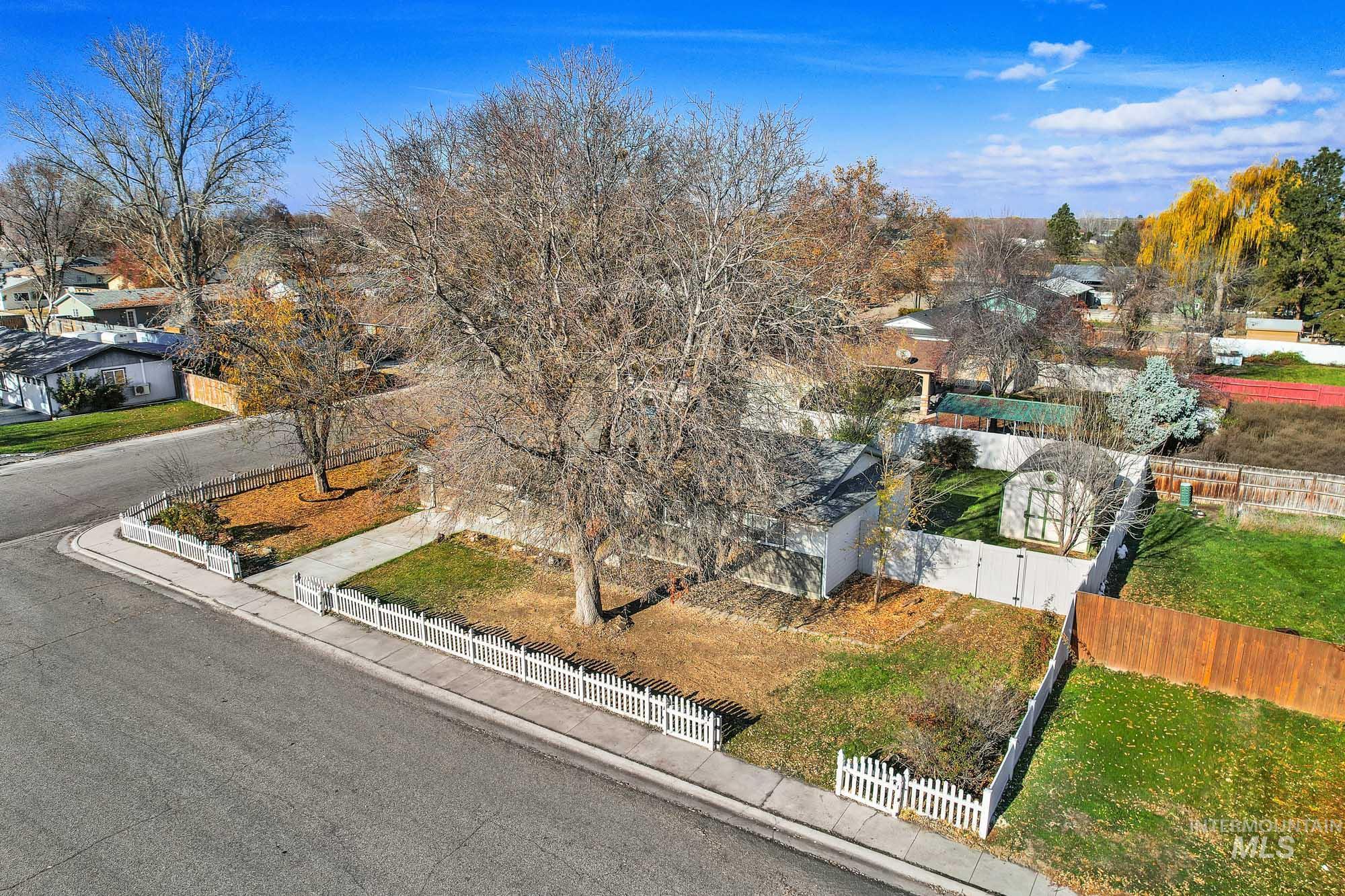 Aerial perspective of suburban area