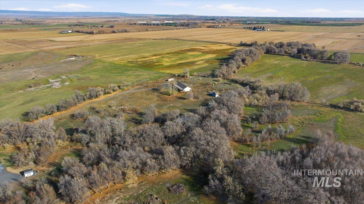 Aerial view of property's location with rural landscape