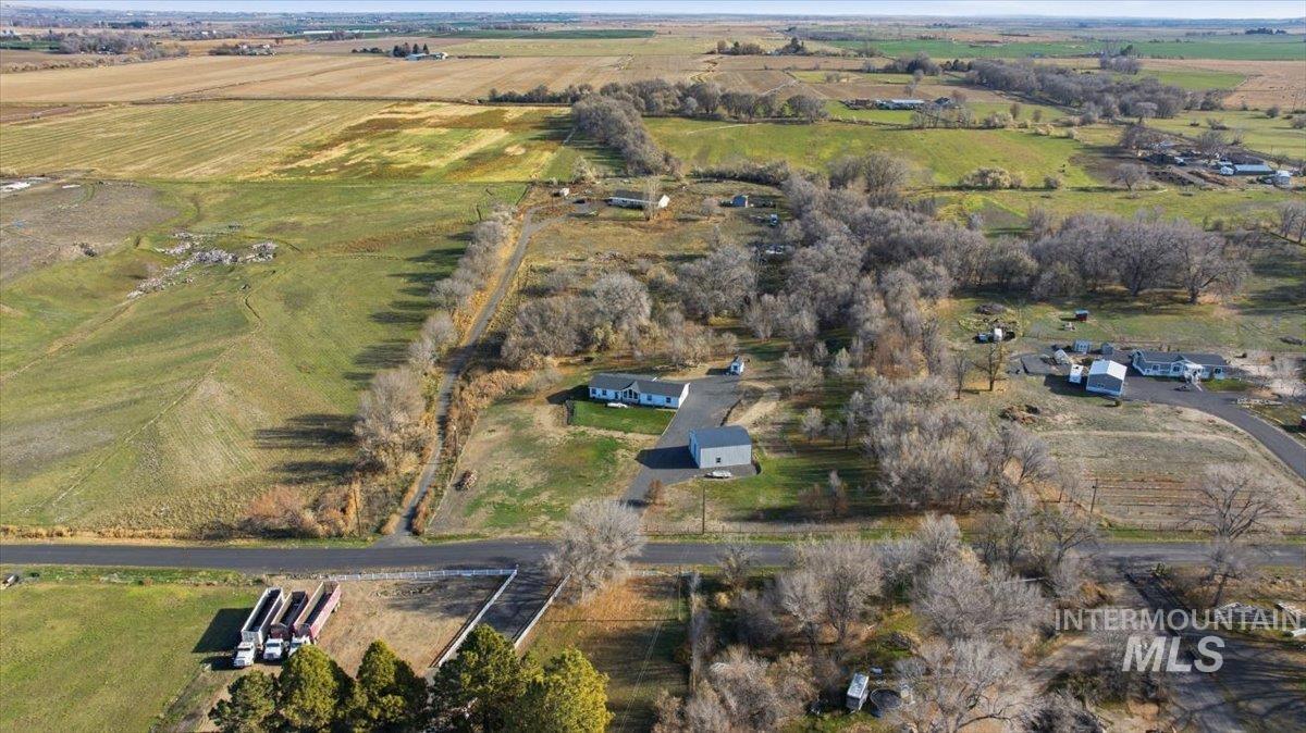 Aerial view of property's location featuring rural landscape