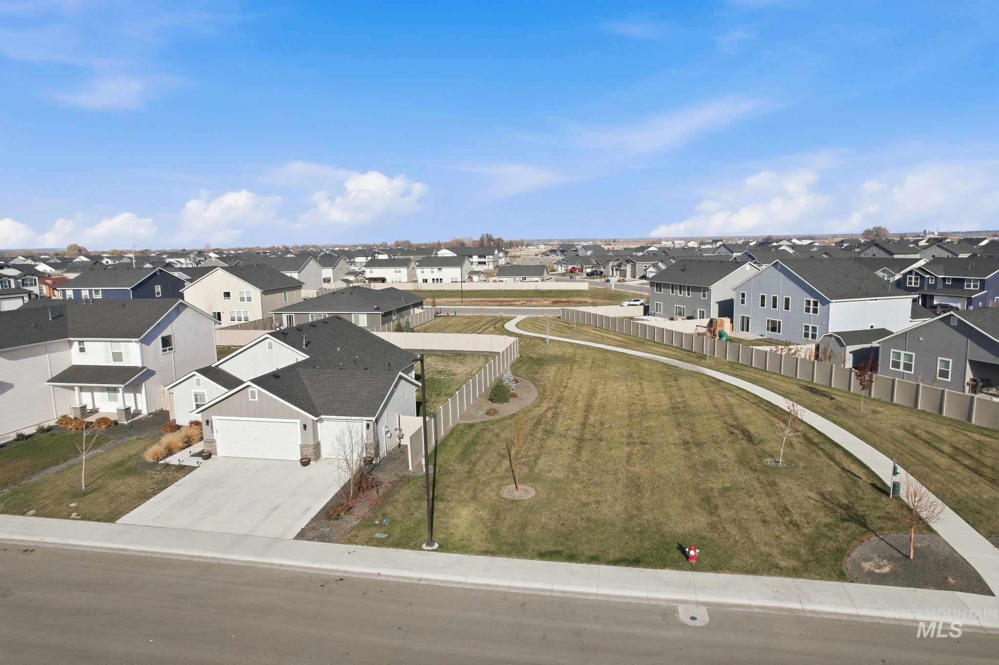 Aerial view of residential area