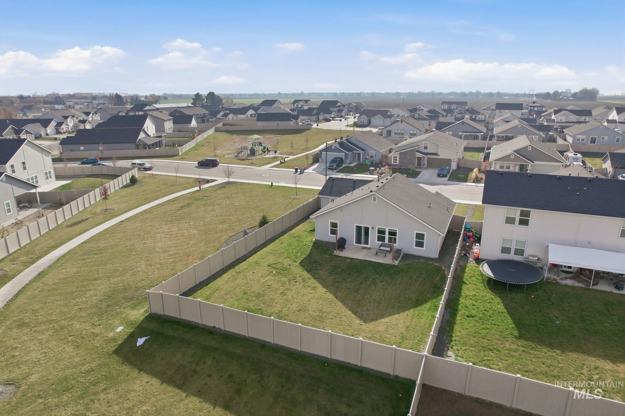 Aerial view of residential area