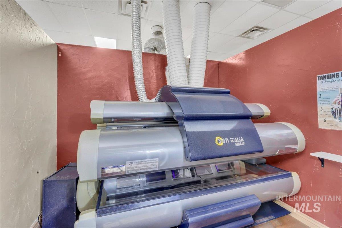 Detailed view of a textured wall and baseboards