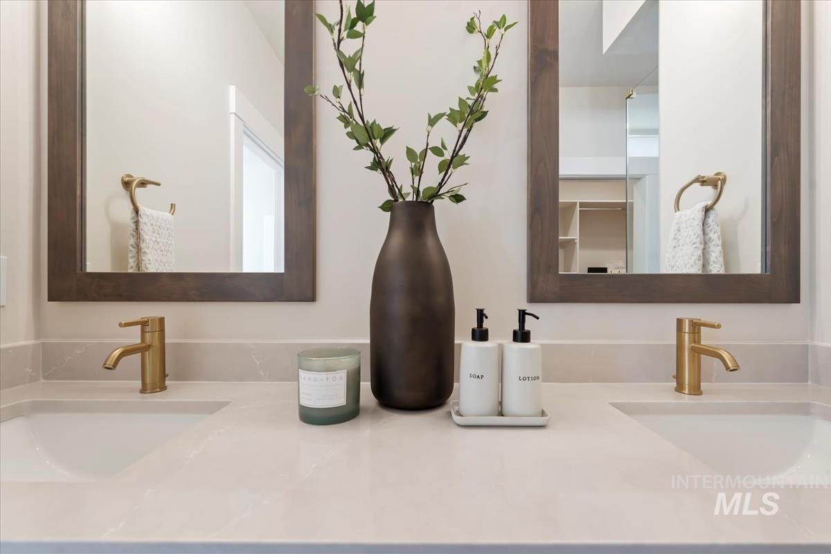 Bathroom view of double vanity