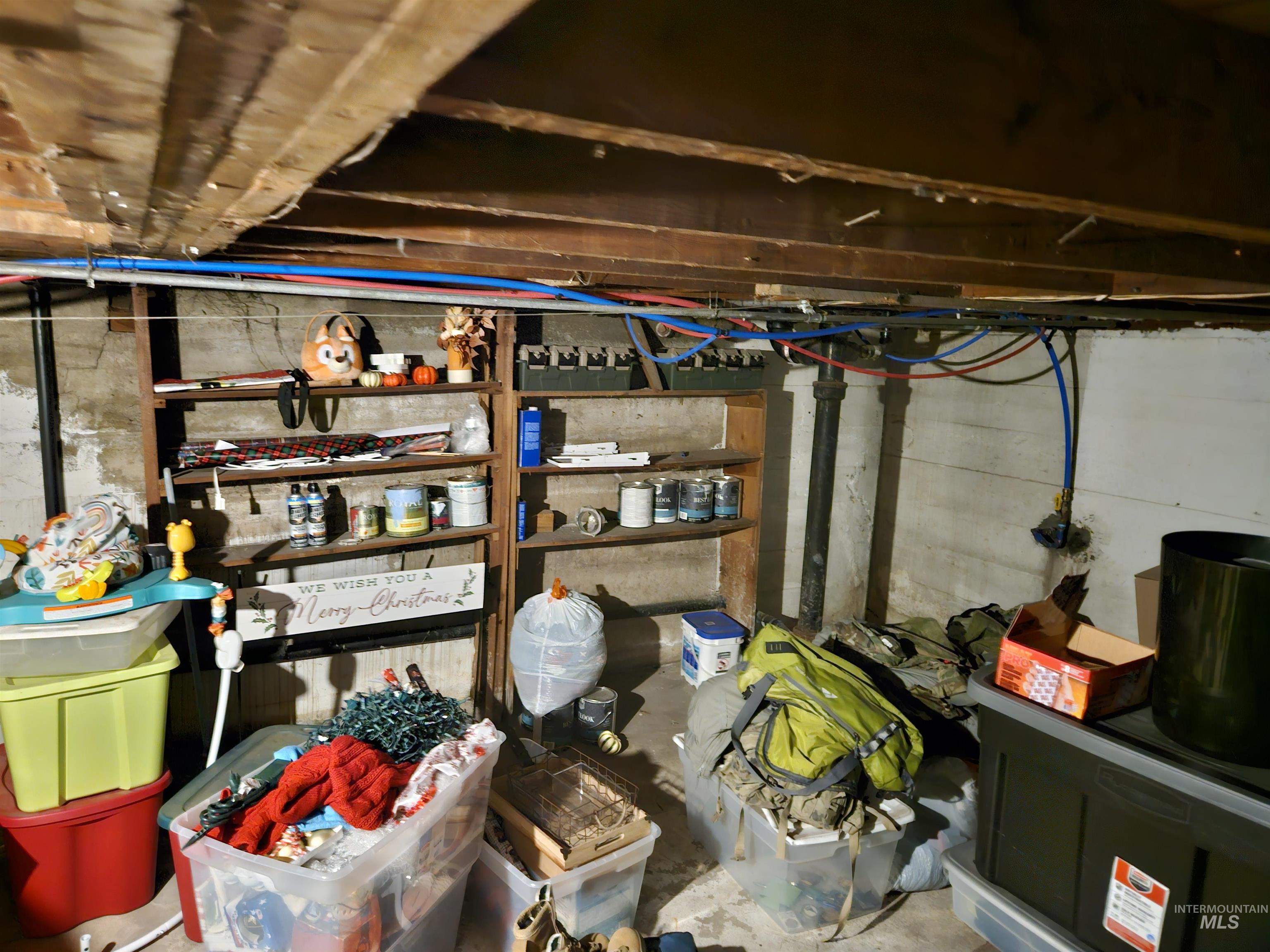 View of unfinished basement
