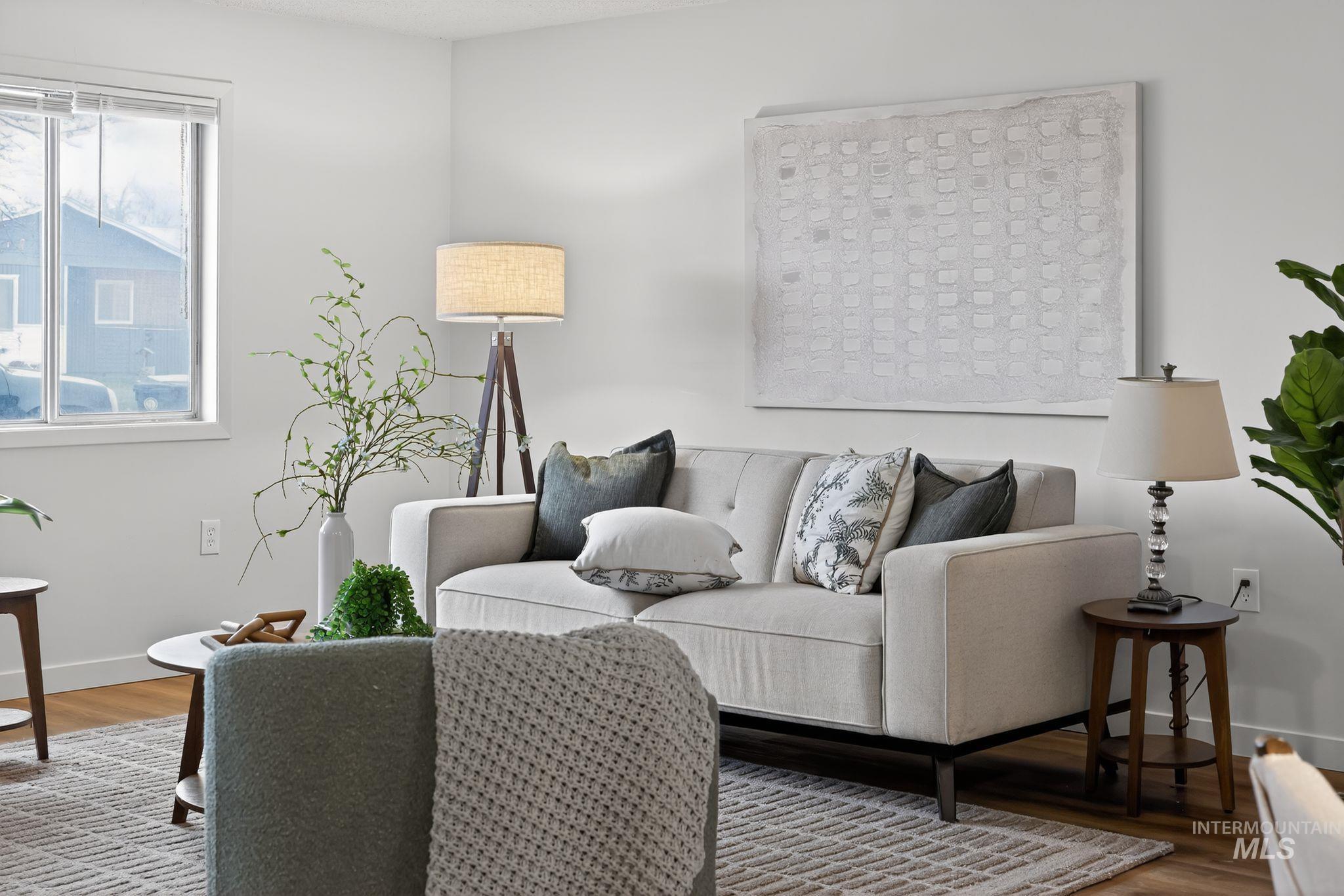 Living area featuring wood finished floors