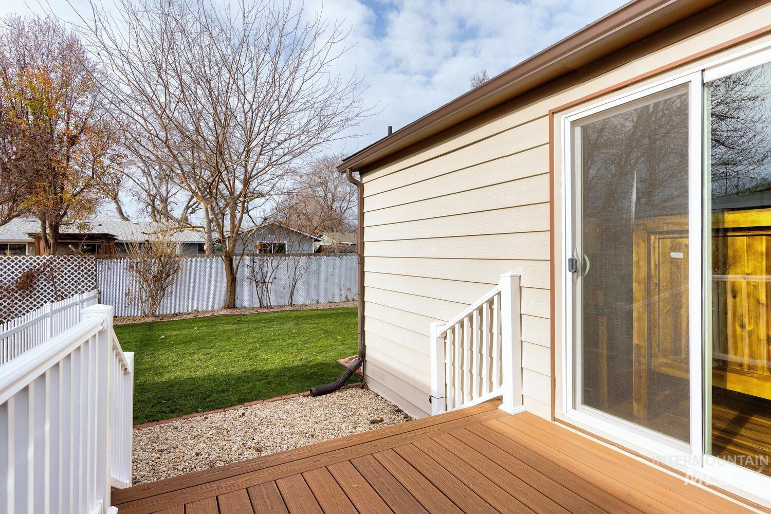 Wooden terrace featuring a fenced backyard