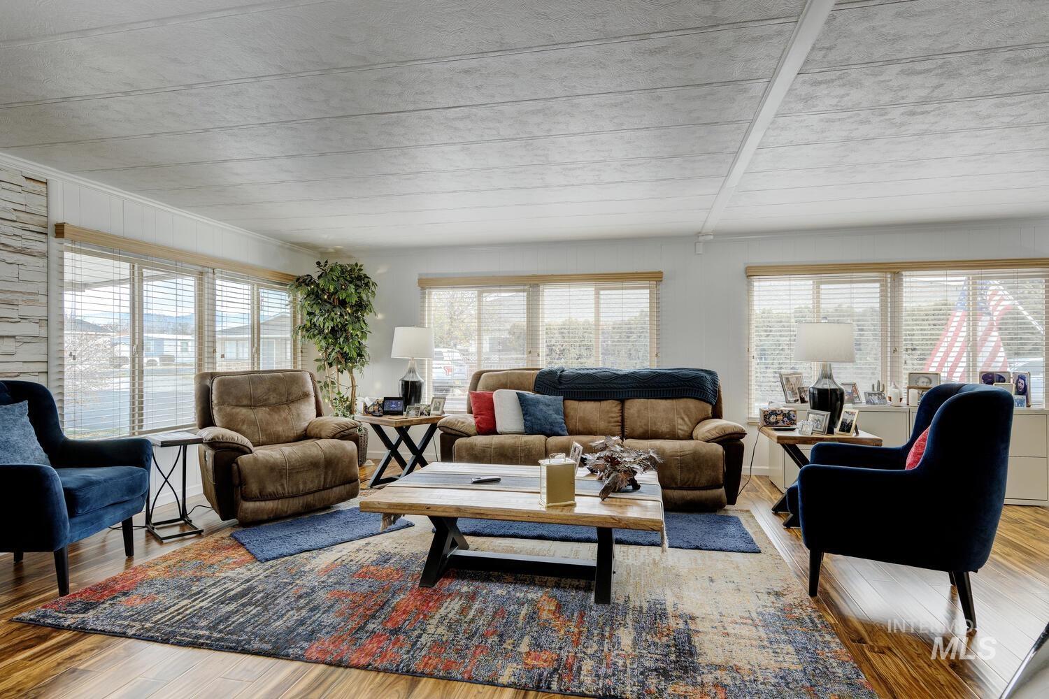 Living room featuring hardwood / wood-style flooring