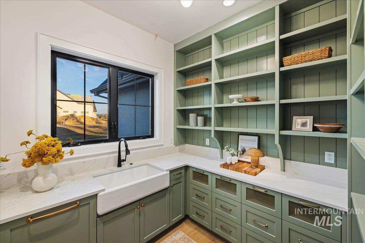 Storage area featuring a sink