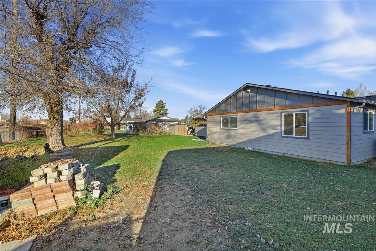 View of home's exterior with board and batten siding