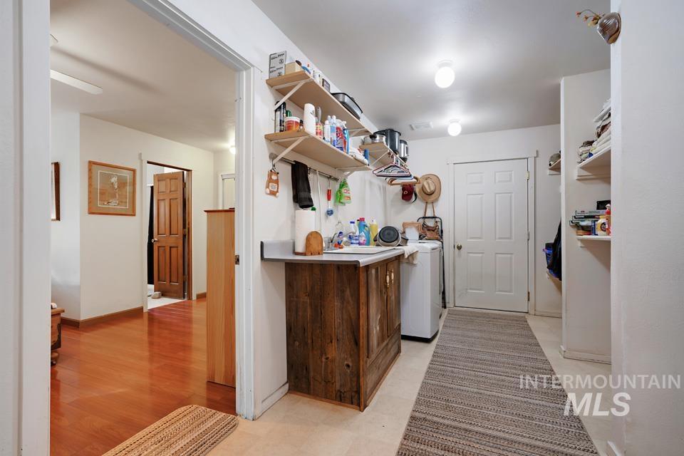 Laundry room featuring washing machine and dryer