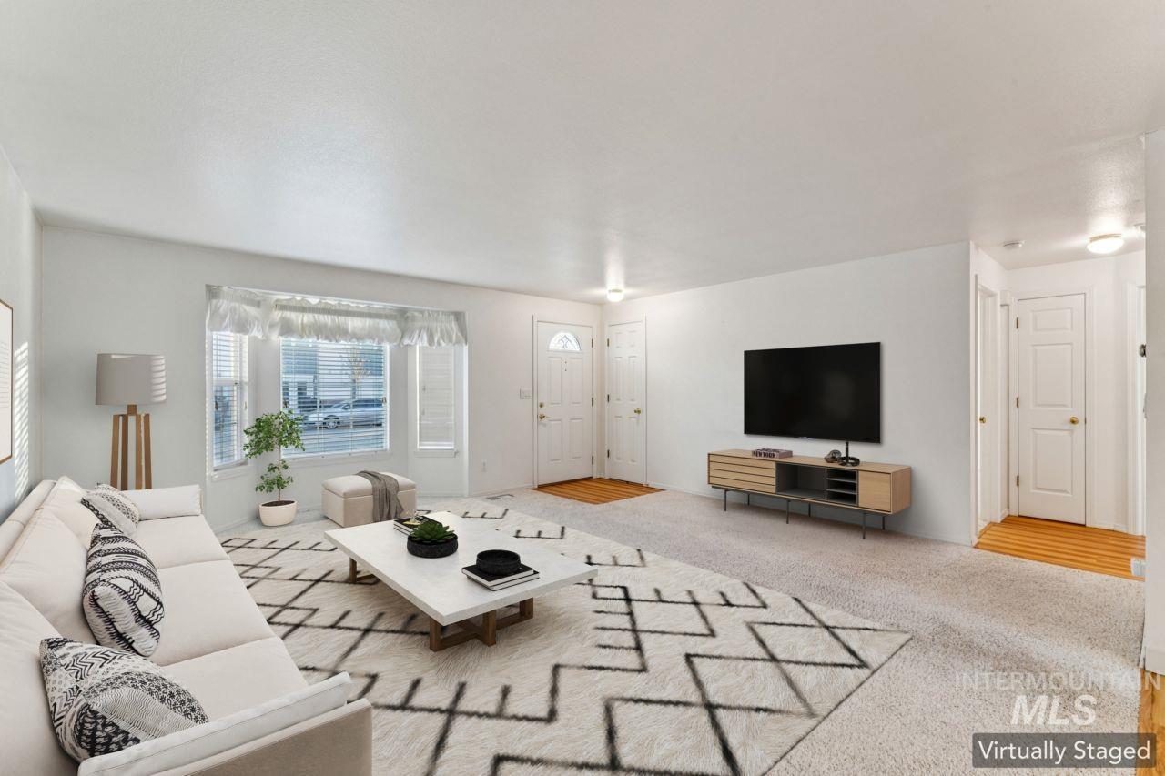 View of carpeted living area