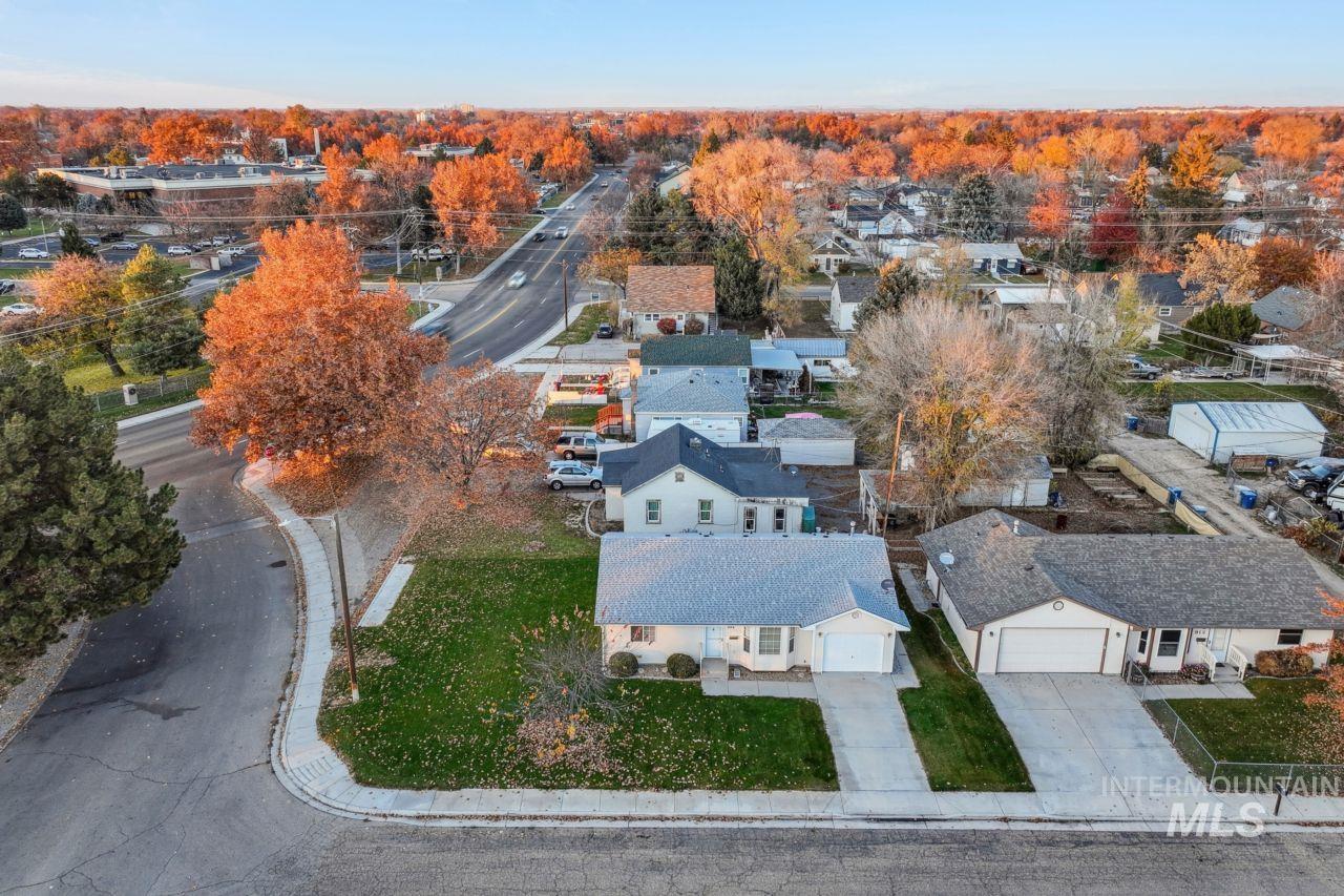 Aerial view of residential area