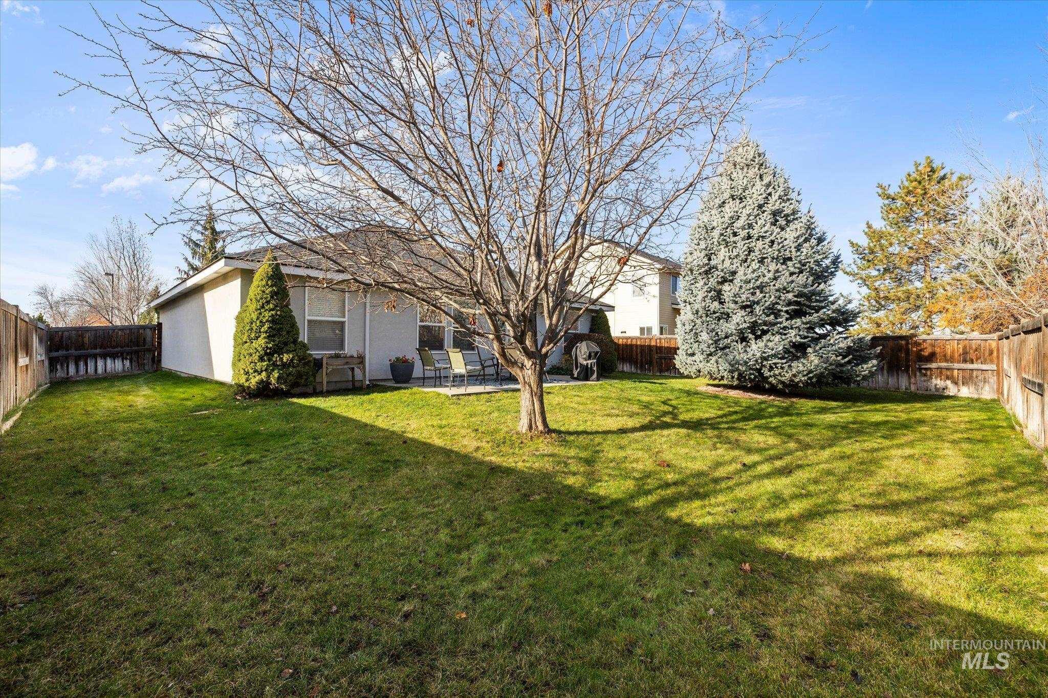 View of fenced backyard