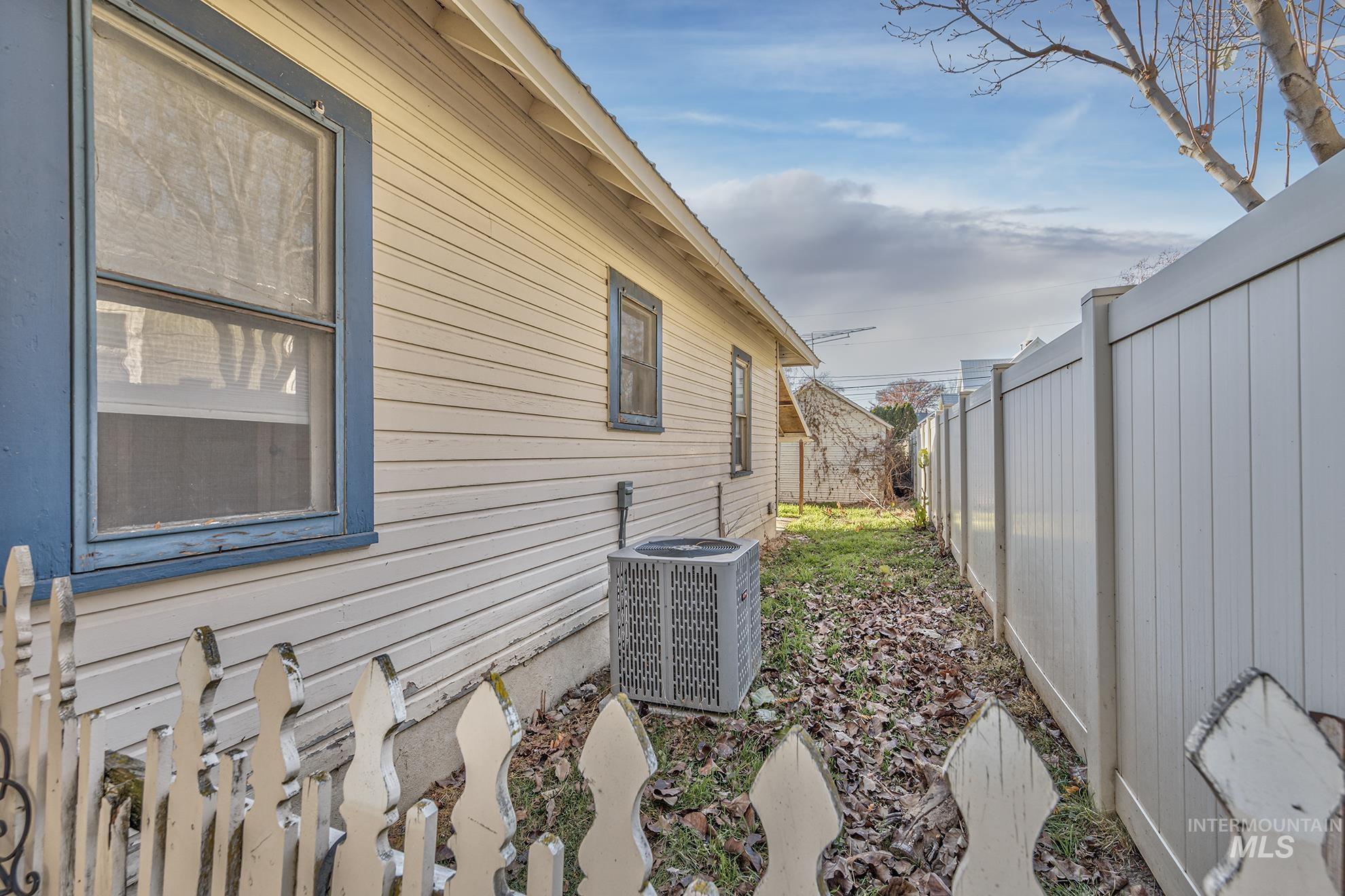 View of fenced backyard
