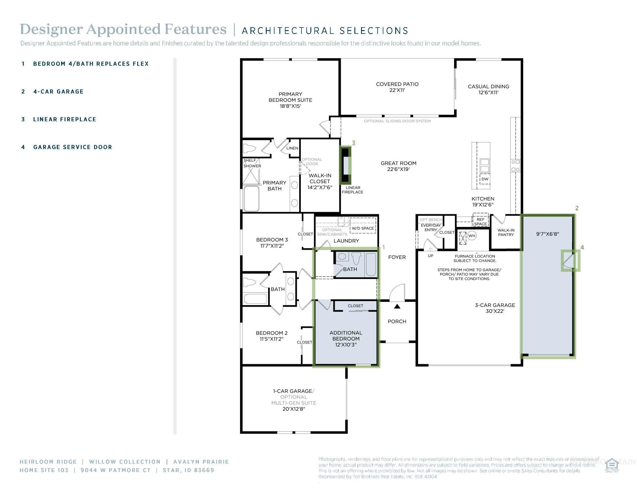 9044 W Patmore Ct, Star, Idaho 83669, 4 Bedrooms, 3 Bathrooms, Residential For Sale, Price $689,000, 98968698