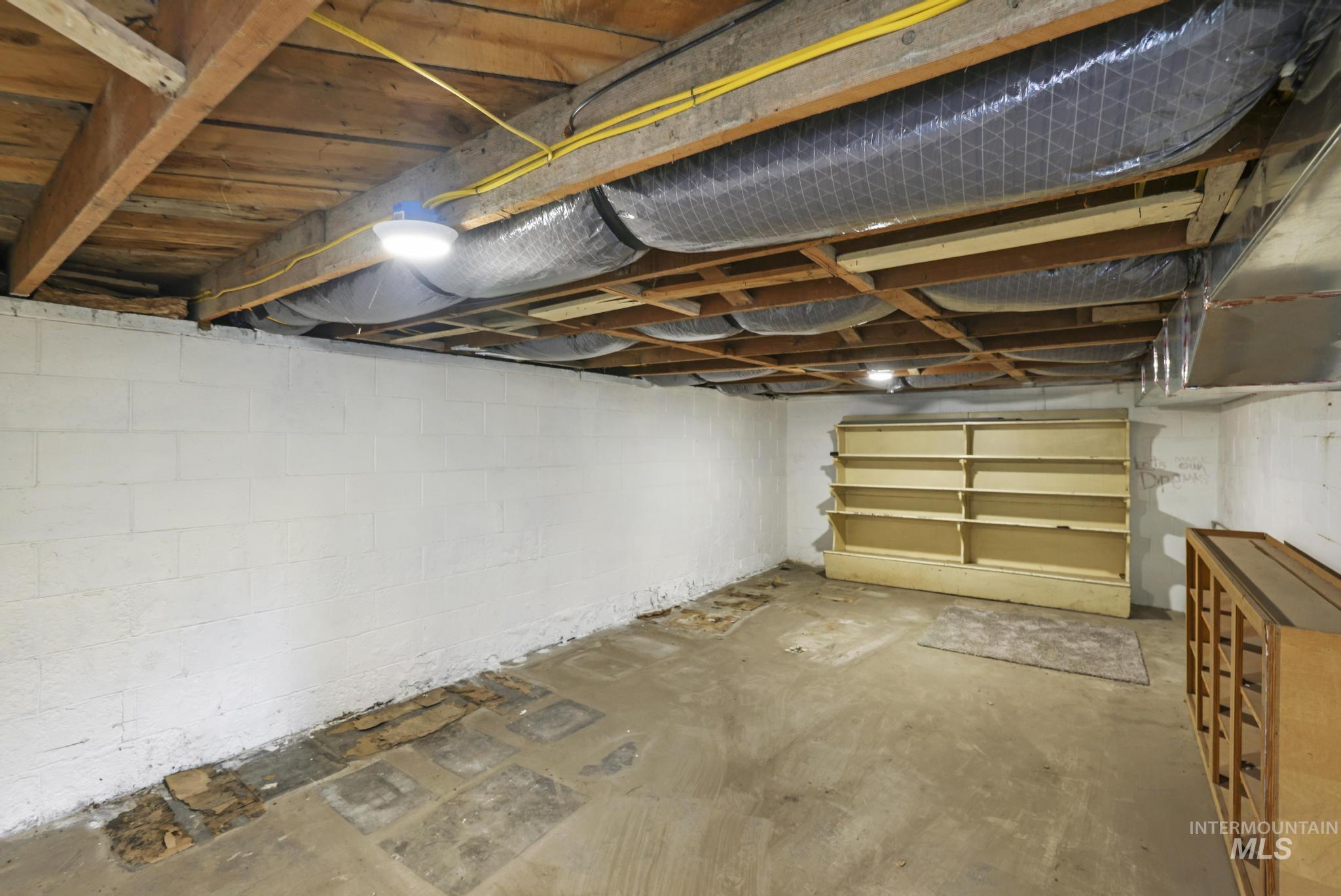 View of unfinished below grade area