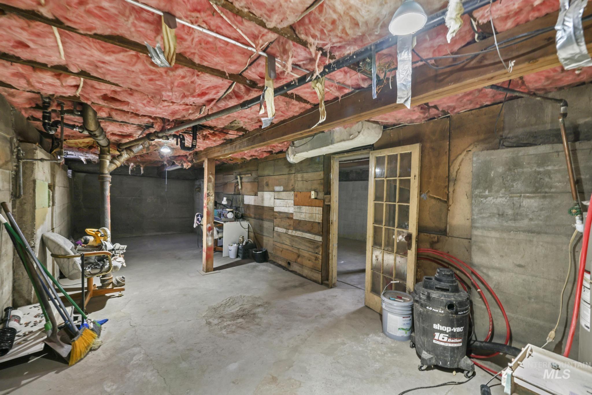 View of unfinished basement