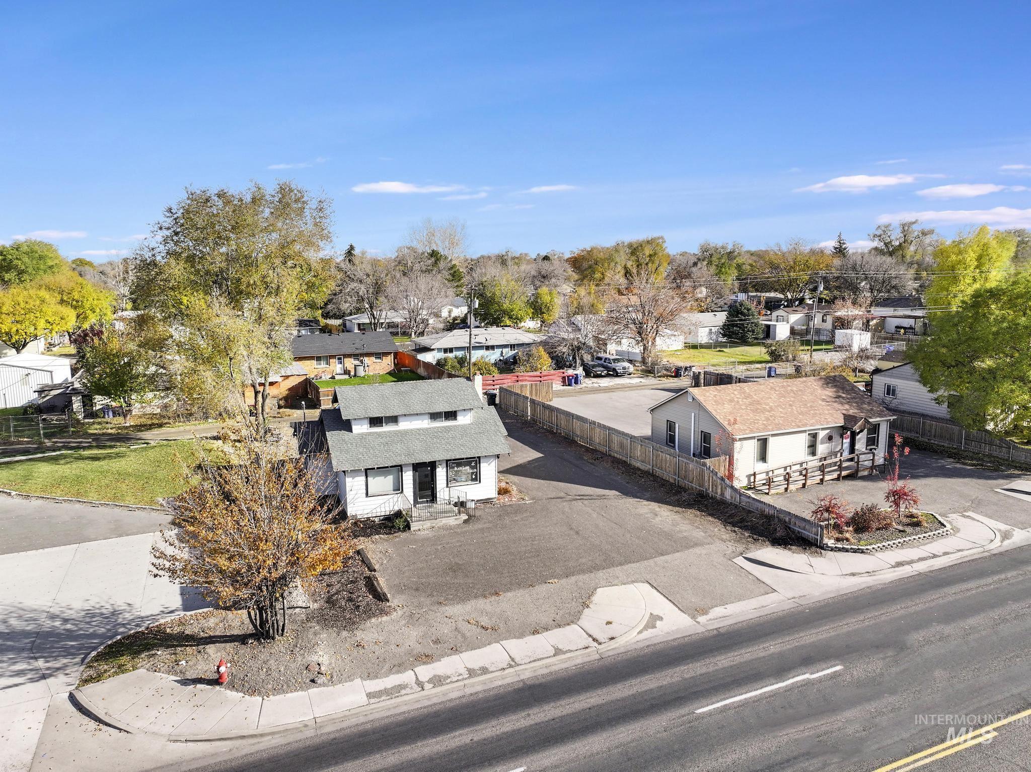 Aerial view of residential area