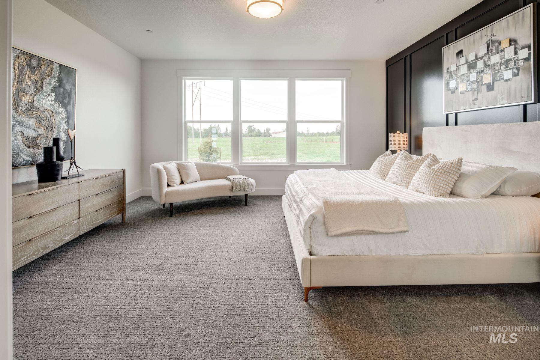 Bedroom featuring carpet