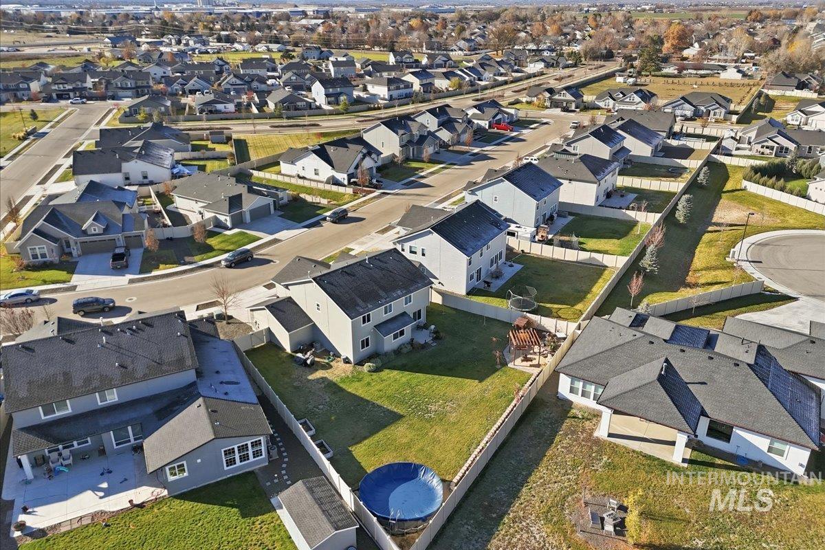 Aerial view of residential area