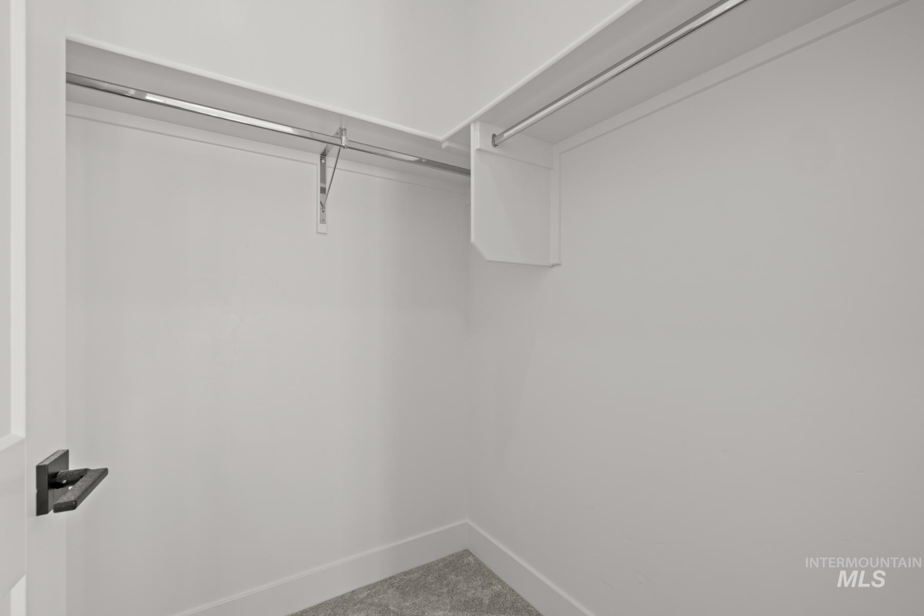 Spacious closet with carpet floors