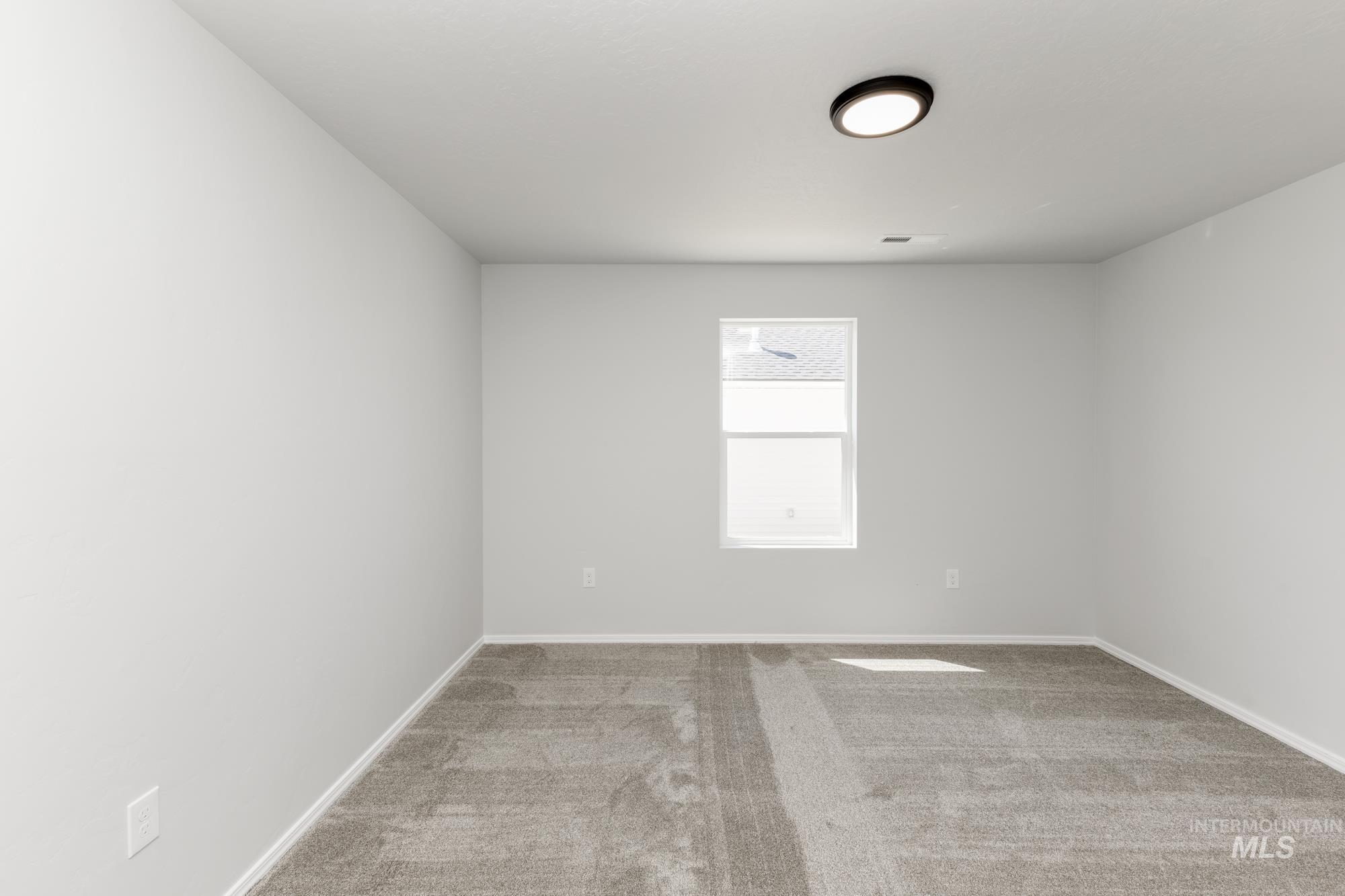 Unfurnished room with light carpet