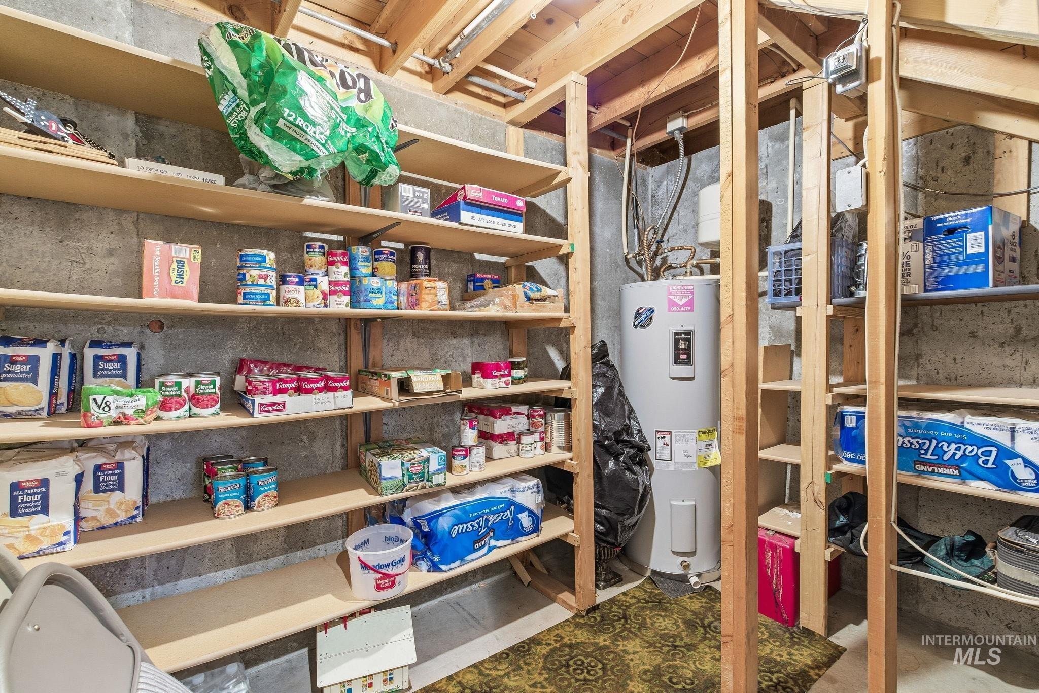 Storage featuring electric water heater