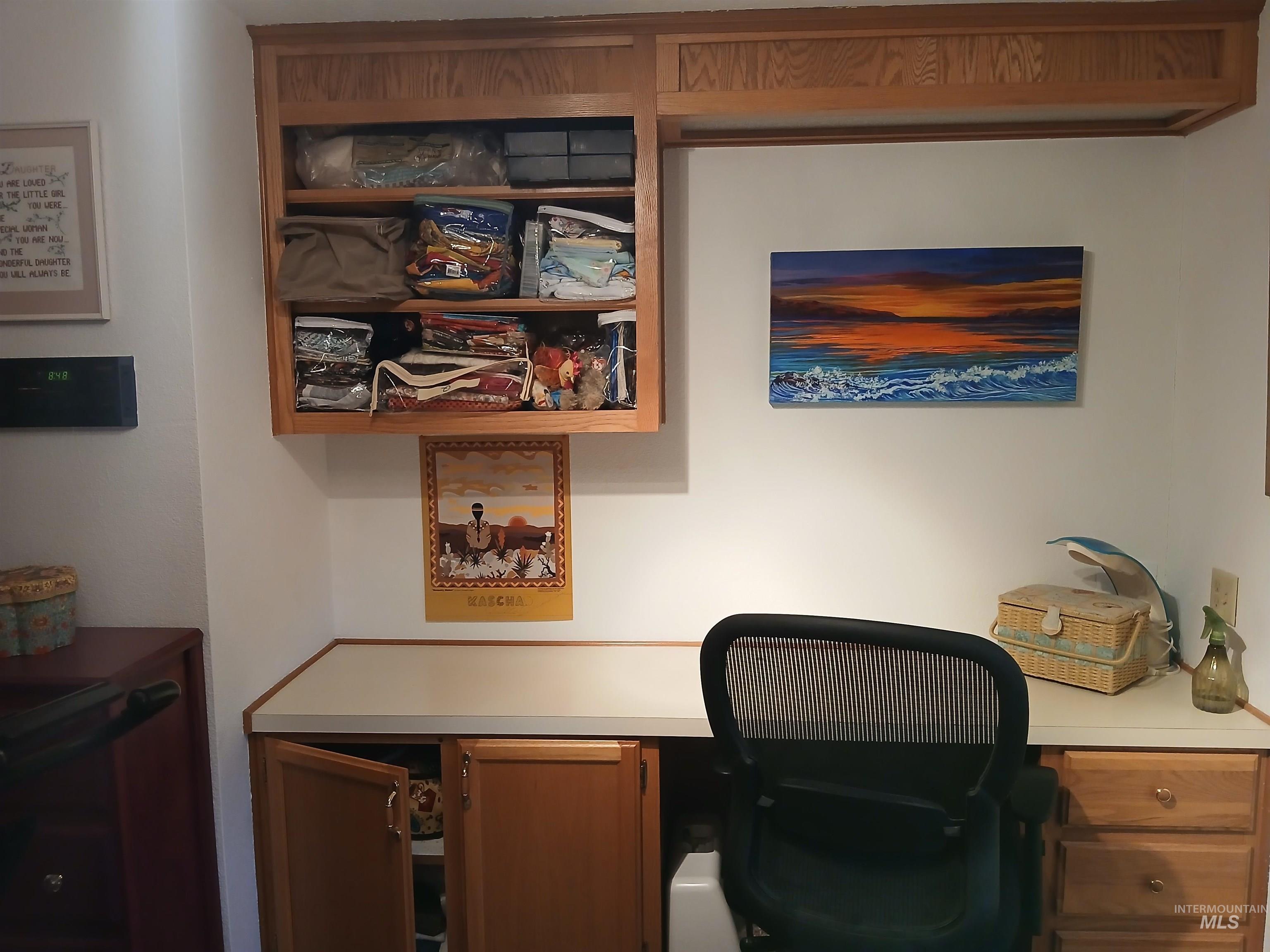 Office space with built in desk