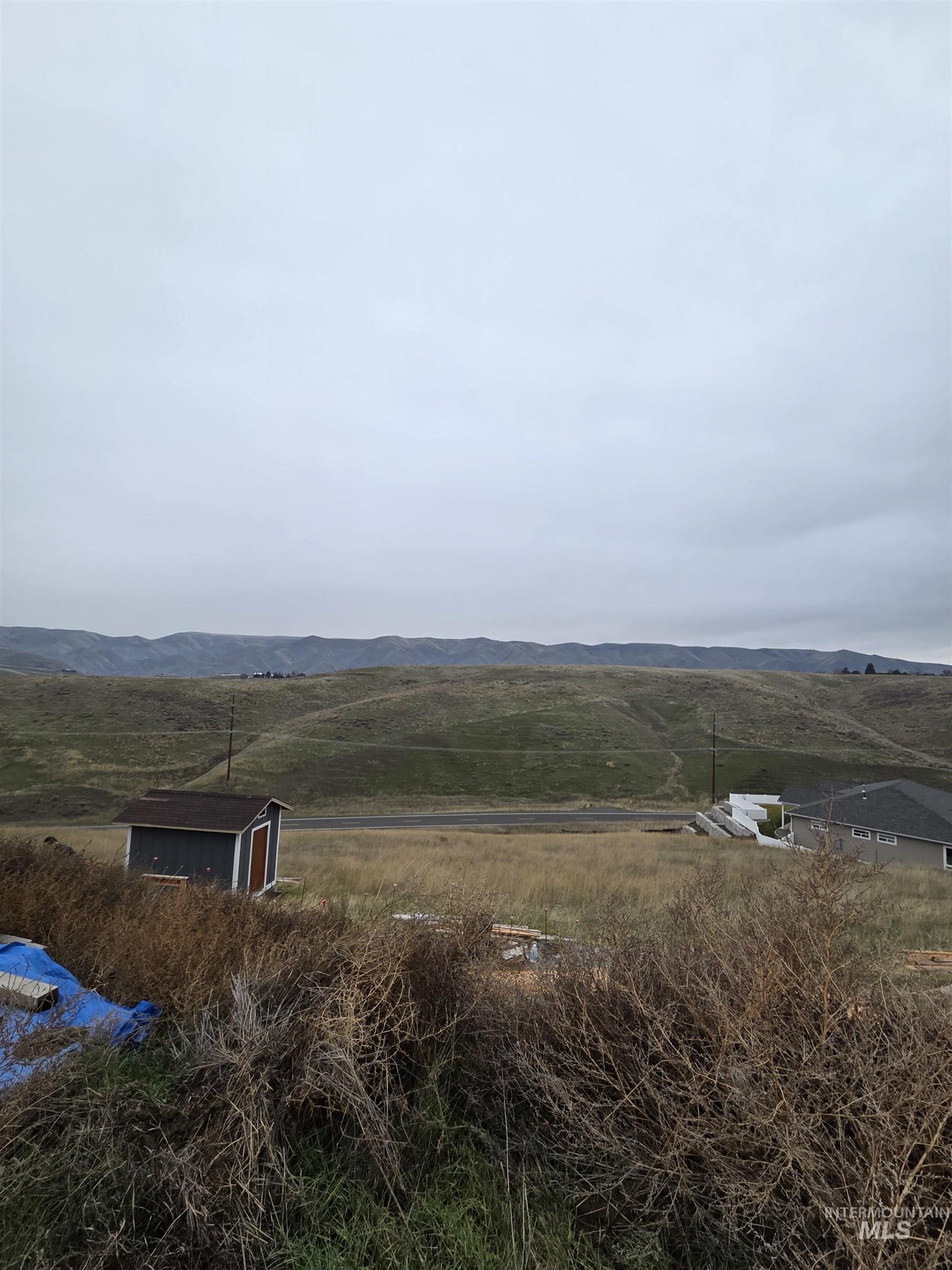 View of mountain background with rural landscape