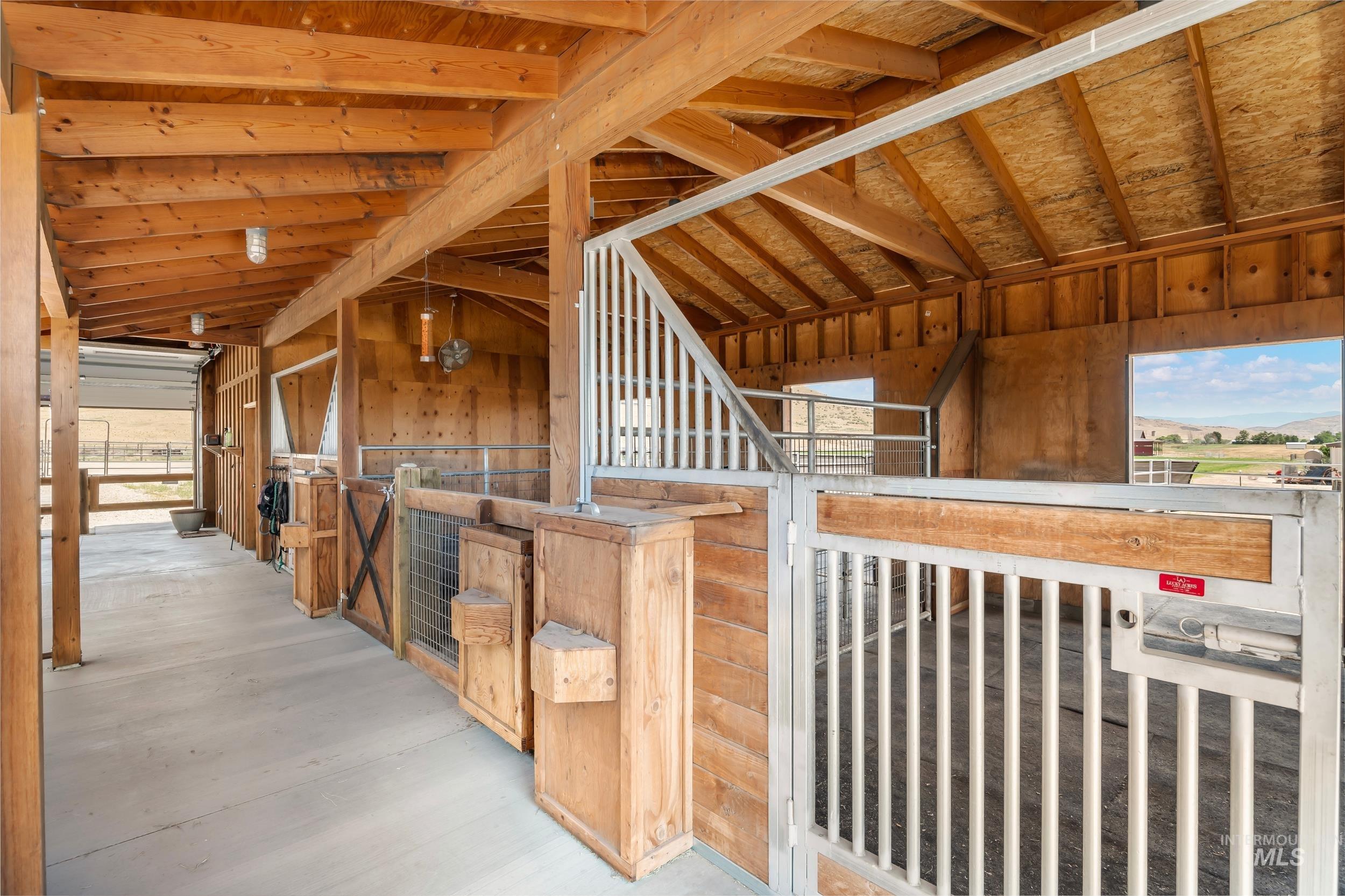 View of horse barn