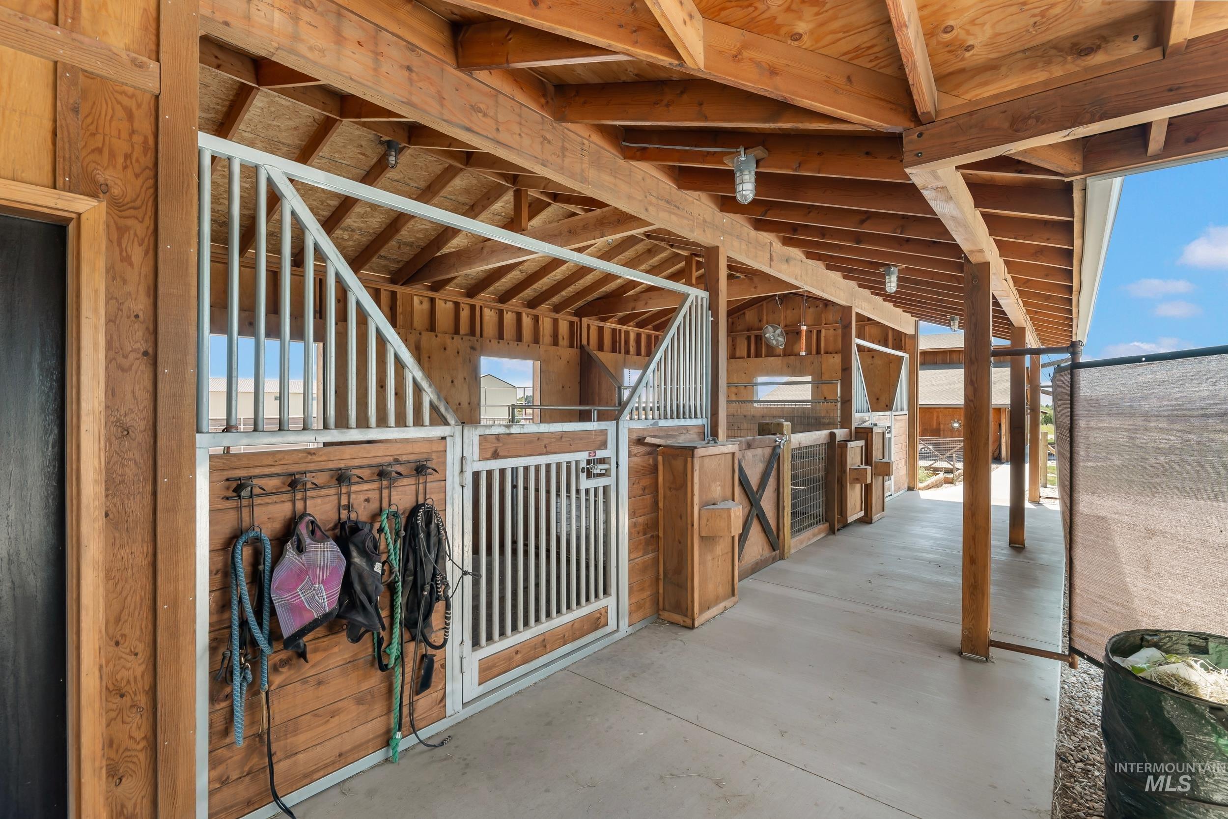 View of horse barn