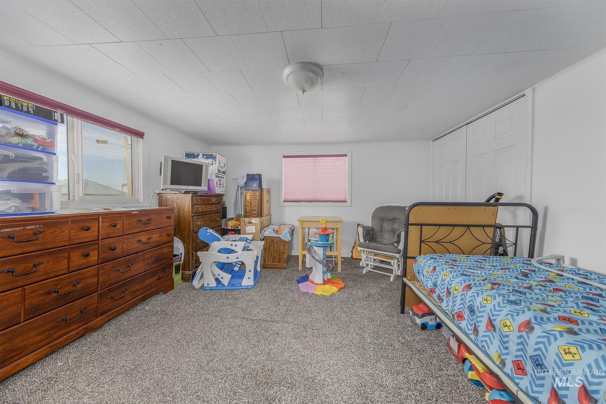 Bedroom featuring carpet floors